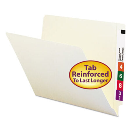 Smead™ Heavyweight Manila End Tab Folders, 9" High Front, Straight Tabs, Letter Size, 0.75" Expansion, Manila, 100/Box - Box of 1 - SMD-24109-BX