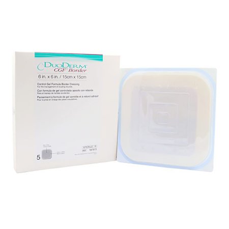 ConvaTec Hydrocolloid Dressing DuoDERM® CGF® Border 6 X 6 Inch Square - Each - 187972-EA