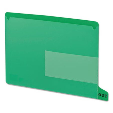 Smead™ Colored Poly Out Guides with Pockets, 1/3-Cut End Tab, Out, 8.5 x 11, Green, 25/Box - Box of 1 - SMD-61952-BX