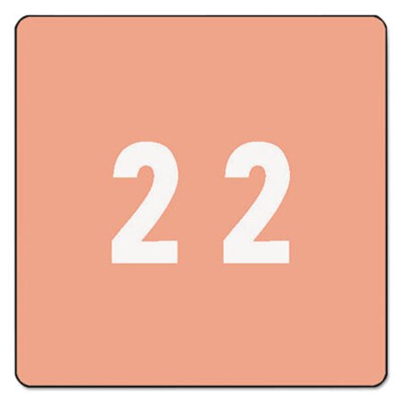 Smead™ Numerical End Tab File Folder Labels, 2, 1.5 x 1.5, Pink, 250/Roll - Roll of 1 - SMD-67422-RL