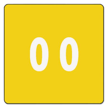Smead™ Numerical End Tab File Folder Labels, 0, 1.5 x 1.5, Yellow, 250/Roll - Roll of 1 - SMD-67420-RL