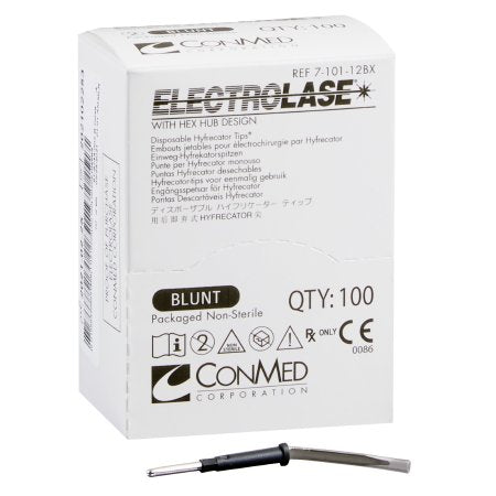 Conmed Blade Electrode Electrolase® Stainless Steel Blunt Blade Tip Disposable NonSterile - Case of 1200 - 7-101-12CS-CS