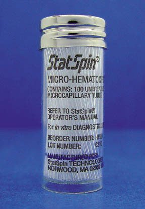 Hemocue StatSpin® Capillary Blood Collection Tube Micro-hematocrit Plain 40 mm Length 9 ÂµL Without Color Coding Without Closure Glass Tube - CT/10 - HT9U-10-CT