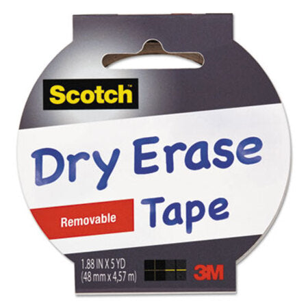 Scotch® Dry Erase Tape, 3" Core, 1.88" x 5 yds, White - Roll of 1 - MMM-1905RDEWHT-RL