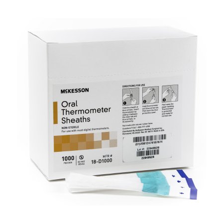 McKesson Oral Thermometer Probe Cover McKesson For use with Digital Thermometer 100 per Box - Box of 1000 - 18-D1000-BX