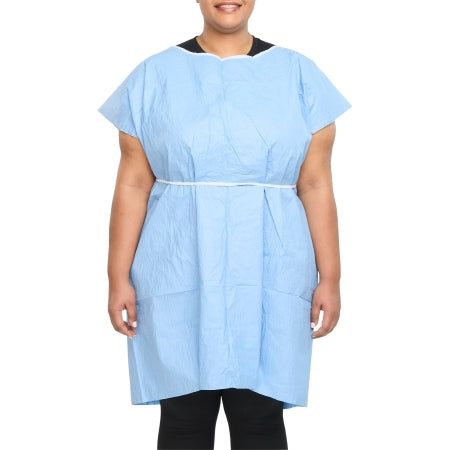 Graham Medical Products Patient Exam Gown X-Large Blue Disposable - Case of 25 - 70260N-CS