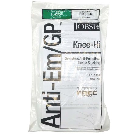 BSN Medical Anti-embolism Stocking JOBST® Anti-Em/GPT™ Knee High X-Large / Regular White Inspection Toe - Box of 12 - 111414-BX