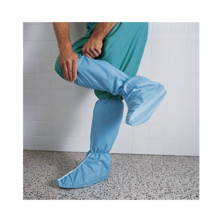 O&M Halyard Inc Boot Cover Hi Guard® One Size Fits Most Knee High Nonskid Sole Blue NonSterile - Case of 150 - 69571-CS