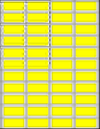Precision Dynamics Blank Label Timemed Printer Label Yellow Laser Piggyback 3/4 X 1-3/4 Inch - Box of 11000 - DPSL-PC5-2-BX