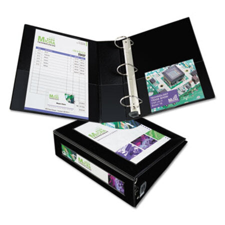 Avery® Framed View Heavy-Duty Binders, 3 Rings, 3" Capacity, 11 x 8.5, Black - Each - AVE-68037-EA