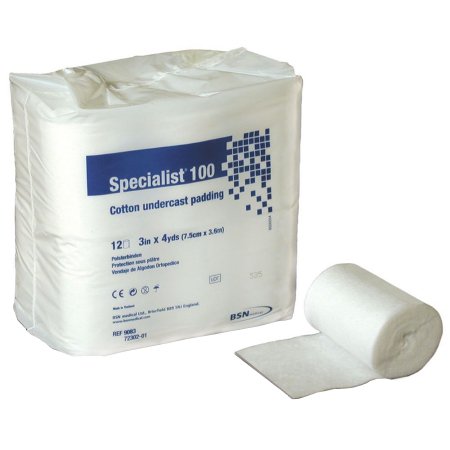 BSN Medical Cast Padding Undercast Specialist® 100 3 Inch X 4 Yard Cotton NonSterile - Case of 72 - 9083-CS