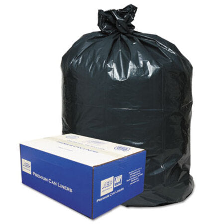 Classic Linear Low-Density Can Liners, 30 gal, 0.71 mil, 30" x 36", Black, 25 Bags/Roll, 10 Rolls/Carton - CT/1 - WBI-303618B-CT