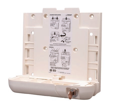 BD Sharps Container Bracket Plastic Wall Mount Locking - Case of 10 - 305447-CS