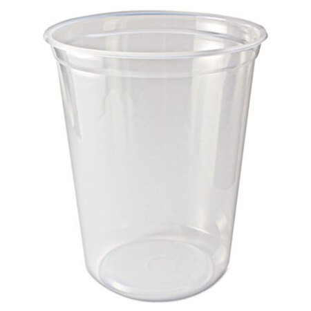 Fabri-Kal® Microwavable Deli Containers, 32 oz, 4.6 Diameter x 5.6 h, Clear, Plastic, 500/Carton - CT/1 - FAB-PK32TC-CT