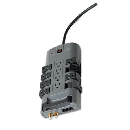 Belkin® Pivot Plug Surge Protector, 12 AC Outlets, 8 ft Cord, 4,320 J, Gray - Each - BLK-BP11223008-EA