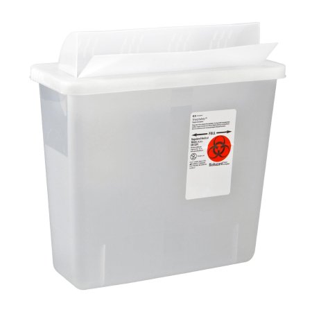 Cardinal Sharps Container In-Room™ Translucent Base 16-1/4 H X 13-3/4 W X 6 D Inch Horizontal Entry 3 Gallon - Case of 10 - 85221-CS