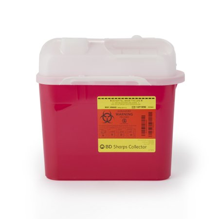 BD Sharps Container BD™ Gardian Red Base 11-7/10 H X 16-3/5 W X 4-1/2 D Inch Horizontal Entry 1.35 Gallon - Each - 305443-EA