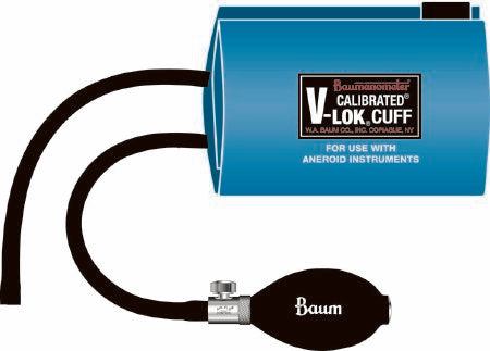 W.A. Baum Reusable Blood Pressure Cuff and Bulb Calibrated® V-Lok® 25 to 35 cm Arm Polyester Fabric Cuff Adult Cuff - Each - 1820AC-EA