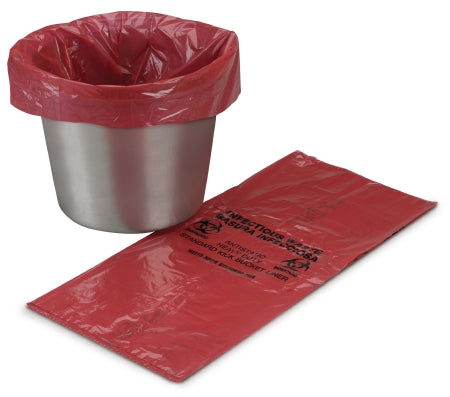 Medegen Medical Products LLC Kick Bucket Liner Medegen Medical Products 7 gal. Red Bag Polyethylene 12 X 24 Inch - Case of 500 - 50-02-CS