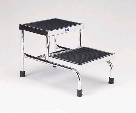 Pedigo Products Step Stool 2 Steps Chrome Plated Steel Frame 8 / 16 Inch Step Height - Each - P-18-A-EA