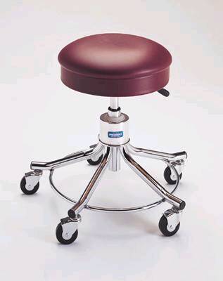 Pedigo Products Exam Stool Backless Spin Lift Height Adjustment 5 Casters Black - Each - P-536-GS-BLK-EA