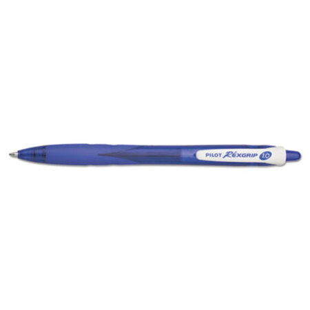 Pilot® RexGrip BeGreen Ballpoint Pen, Retractable, Medium 1 mm, Blue Ink, Blue Barrel, Dozen - DZ/1 - PIL-32371-DZ