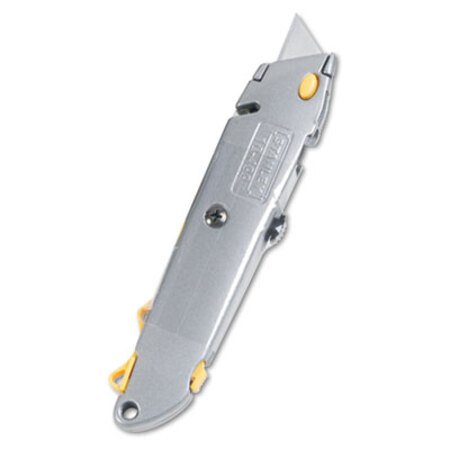 Stanley® Quick-Change Utility Knife with Retractable Blade and Twine Cutter, 6" Metal Handle, Gray - Each - BOS-10499-EA