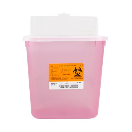 Medegen Medical Products LLC Sharps Container Sharps® Translucent Red Base 9-1/2 H X 10 W X 7 D Inch Horizontal Entry 2 Gallon - Each - 8704T-EA