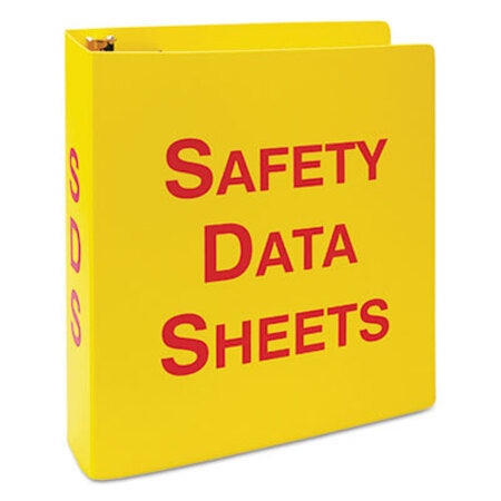LabelMaster® GHS SDS Binder, 3 Rings, 2.5" Capacity, 11 x 8.5, Yellow/Red - Each - LMT-HZRS642-EA