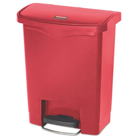 Rubbermaid® Commercial Streamline Resin Step-On Container, Front Step Style, 8 gal, Polyethylene, Red - Each - RCP-1883564-EA