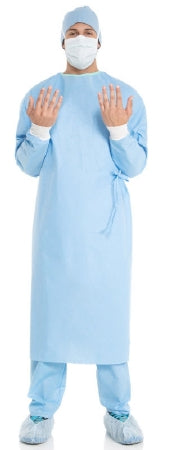 O&M Halyard Inc Fabric-Reinforced Surgical Gown with Towel ULTRA Large Blue Sterile ASTM D4966 Disposable - Case of 30 - 95211-CS