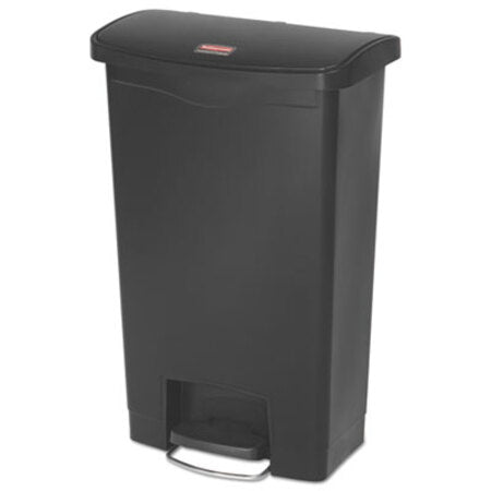 Rubbermaid® Commercial Streamline Resin Step-On Container, Front Step Style, 13 gal, Polyethylene, Black - Each - RCP-1883611-EA