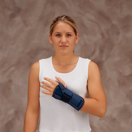 DeRoyal Wrist Brace DeRoyal® Metal / Tietex Left Hand Black / Blue Medium - Each - TX9903-08-EA
