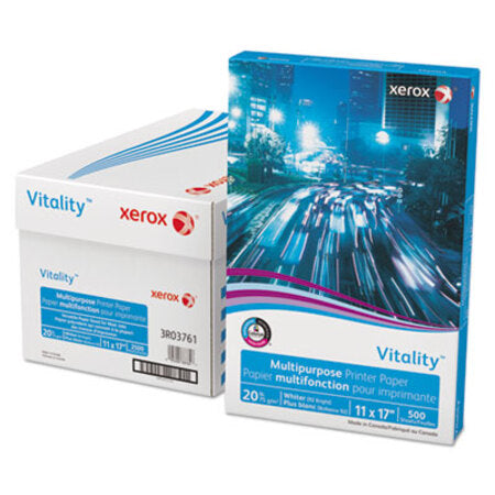xerox™ Vitality Multipurpose Print Paper, 92 Bright, 20 lb Bond Weight, 11 x 17, White, 500/Ream - RM/1 - XER-3R03761-RM
