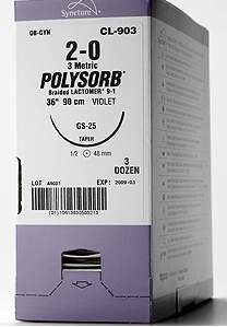 Covidien Absorbable Suture without Needle Polysorb™ Polyester Braided Size 3-0 - Box of 36 - L-112-BX