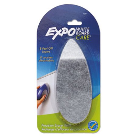 EXPO® White Board CARE Dry Erase Precision Eraser Refill, Eight Peel-Off Layers, 2.25" x 6" - Each - SAN-9287KF-EA