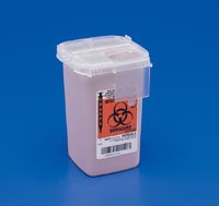 Cardinal Sharps Container SharpSafety™ Translucent Base 11 H X 10-3/4 W X 4-3/4 D Inch Vertical Entry 0.25 Gallon - Case of 100 - 8900MW-CS