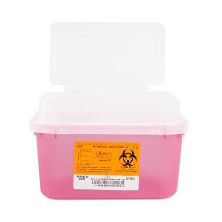Medegen Medical Products LLC Sharps Container Sharps® Translucent Red Base 6-3/4 H X 10 W X 7 D Inch Horizontal Entry 2 Gallon - Case of 12 - 8706T-CS