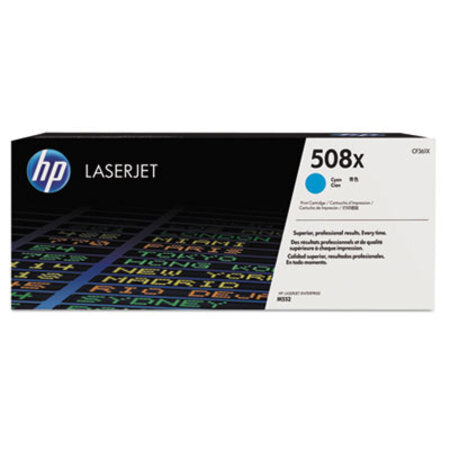 HP HP 508X, (CF361X) High-Yield Cyan Original LaserJet Toner Cartridge - Each - HEW-CF361X-EA