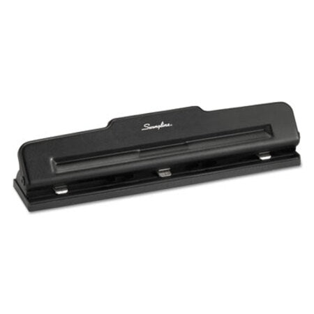 Swingline® 10-Sheet Desktop Light-Duty Two- to Three-Hole Adjustable Punch, 9/32" Holes, Black - Each - SWI-74015-EA