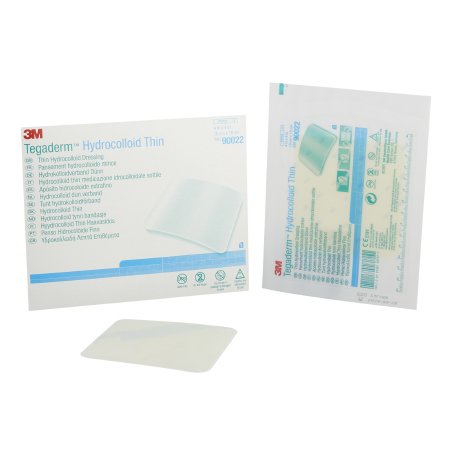 3M Thin Hydrocolloid Dressing 3M™ Tegaderm™ Thin 4 X 4 Inch Square - Each - 90022-EA