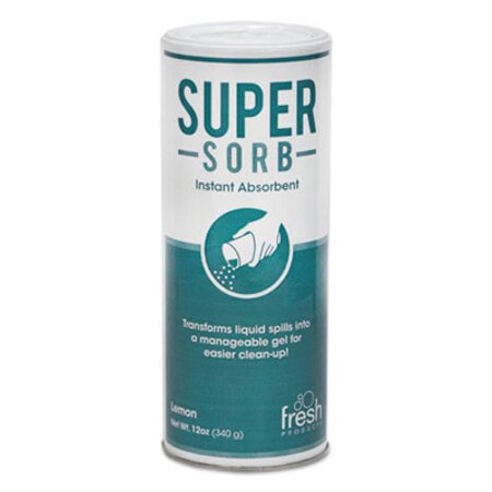 Fresh Products Super-Sorb Liquid Spill Absorbent, Lemon Scent, 720 oz, 12 oz Shaker Can - Each - FRS-614SSEA-EA