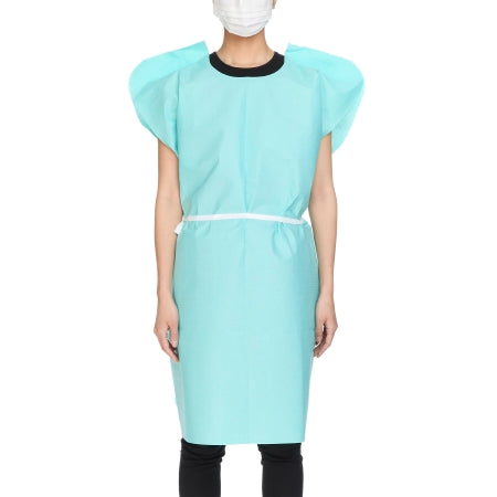 McKesson Patient Exam Gown McKesson One Size Fits Most Teal Disposable - Case of 50 - 18-973-CS