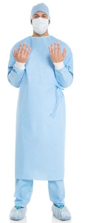 O&M Halyard Inc Fabric-Reinforced Surgical Gown with Towel ULTRA 2X-Large Blue Sterile ASTM D4966 Disposable - Case of 28 - 95231-CS
