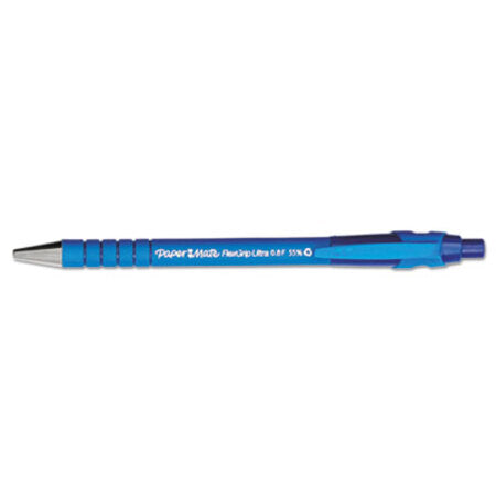 Paper Mate® FlexGrip Ultra Ballpoint Pen, Retractable, Fine 0.8 mm, Blue Ink, Black/Blue Barrel, Dozen - DZ/1 - PAP-9560131-DZ