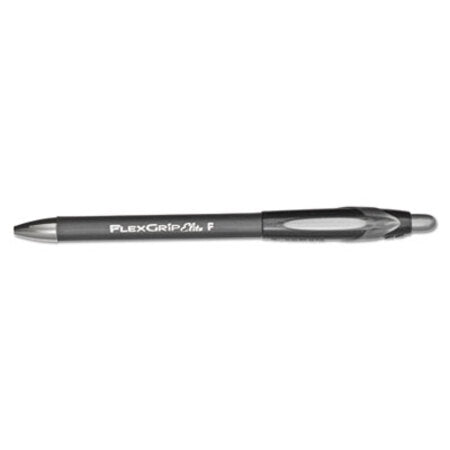 Paper Mate® FlexGrip Elite Ballpoint Pen, Retractable, Fine 0.8 mm, Black Ink, Black Barrel, Dozen - DZ/1 - PAP-85582-DZ