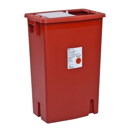 Cardinal Sharps Container SharpSafety™ Red Base 18-3/4 H X 18-1/4 W X 12-3/4 D Inch Vertical Entry 12 Gallon - Case of 10 - 8935-CS
