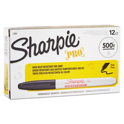 Sharpie® Industrial Permanent Marker, Fine Bullet Tip, Black, Dozen - DZ/1 - SAN-13601A-DZ