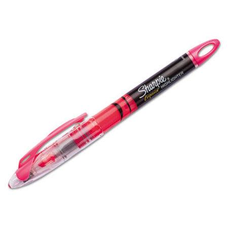 Sharpie® Liquid Pen Style Highlighters, Fluorescent Pink Ink, Chisel Tip, Pink/Black/Clear Barrel, Dozen - DZ/1 - SAN-1754464-DZ