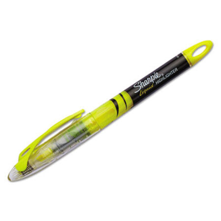 Sharpie® Liquid Pen Style Highlighters, Fluorescent Yellow Ink, Chisel Tip, Yellow/Black/Clear Barrel, Dozen - DZ/1 - SAN-1754463-DZ
